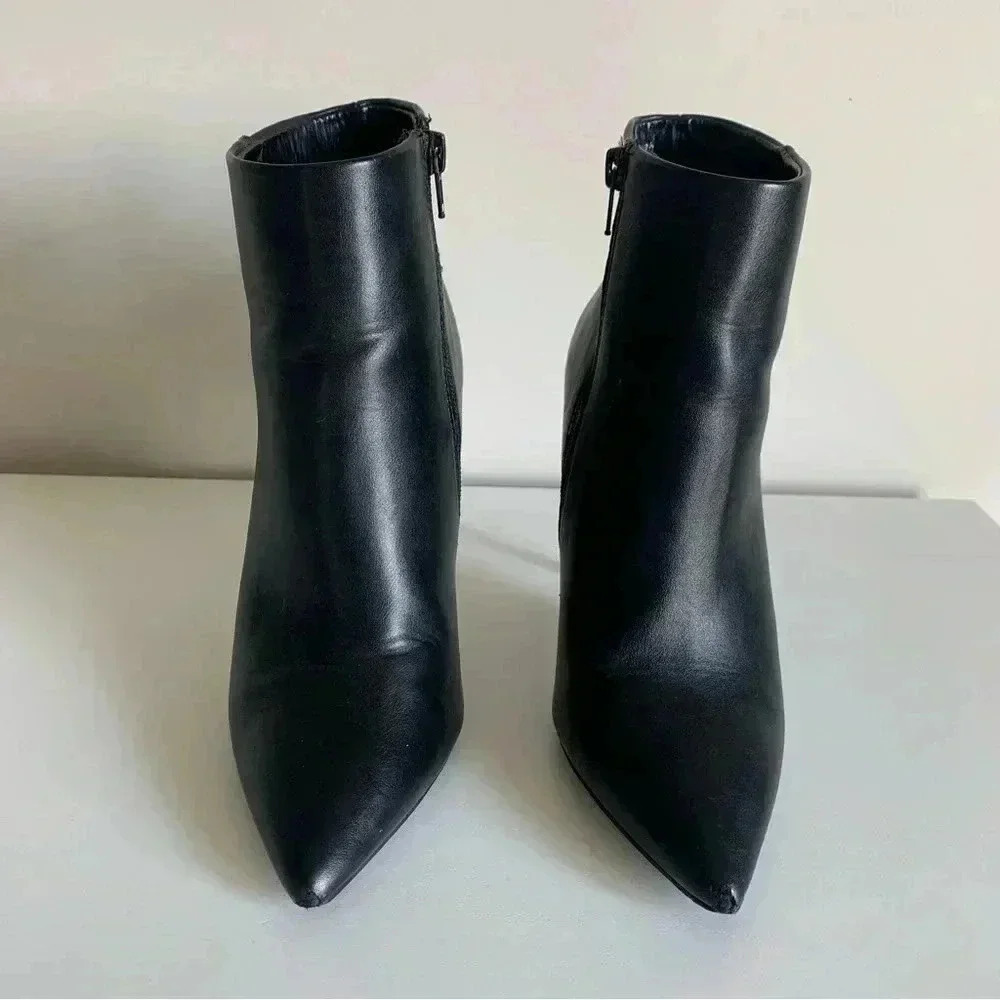 Stilettos High Heel Short Black Ankle Boots booties  - Size 6